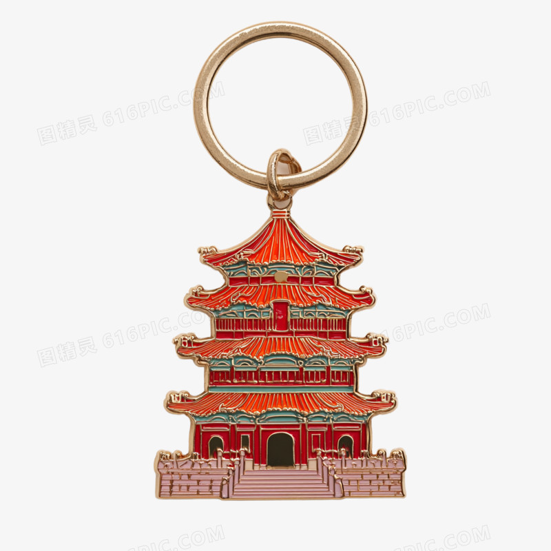 实拍武汉黄鹤楼钥匙扣免抠元素