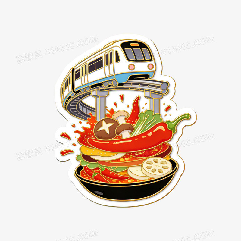 重庆火锅文创设计免抠元素