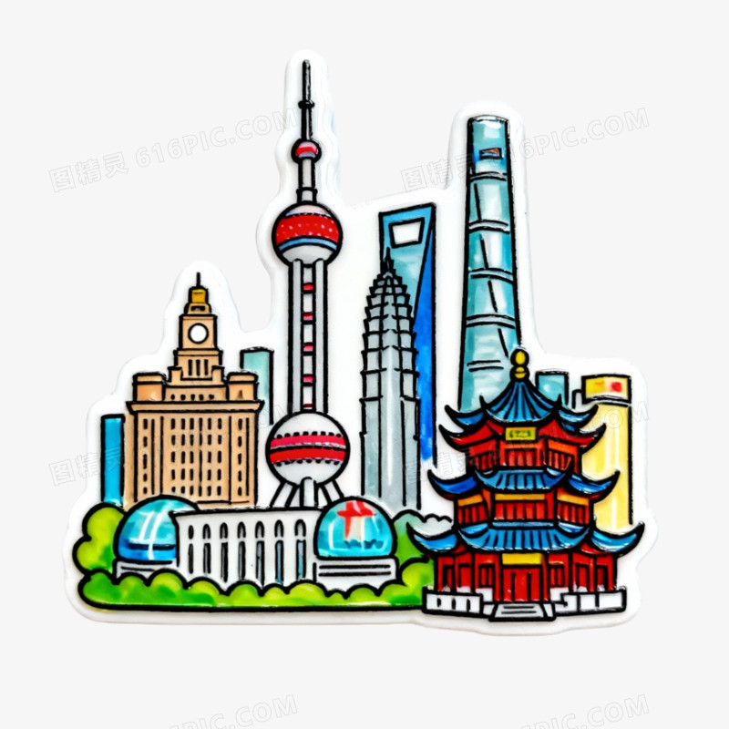 上海建筑文创设计免抠元素
