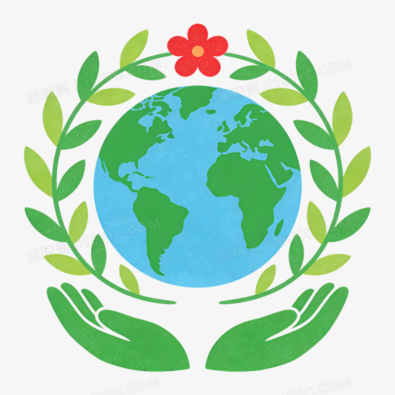 扁平风呵护环保地球免抠元素
