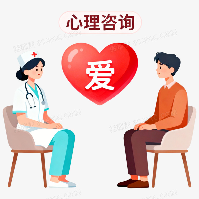 卡通手绘心理健康免抠元素