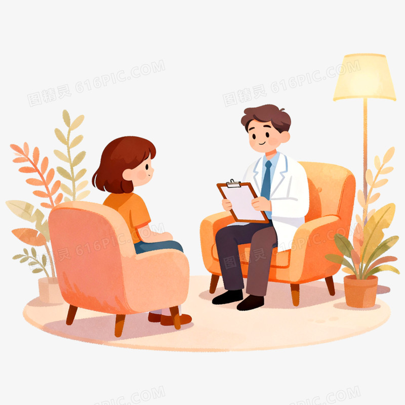 卡通手绘心理健康免抠元素