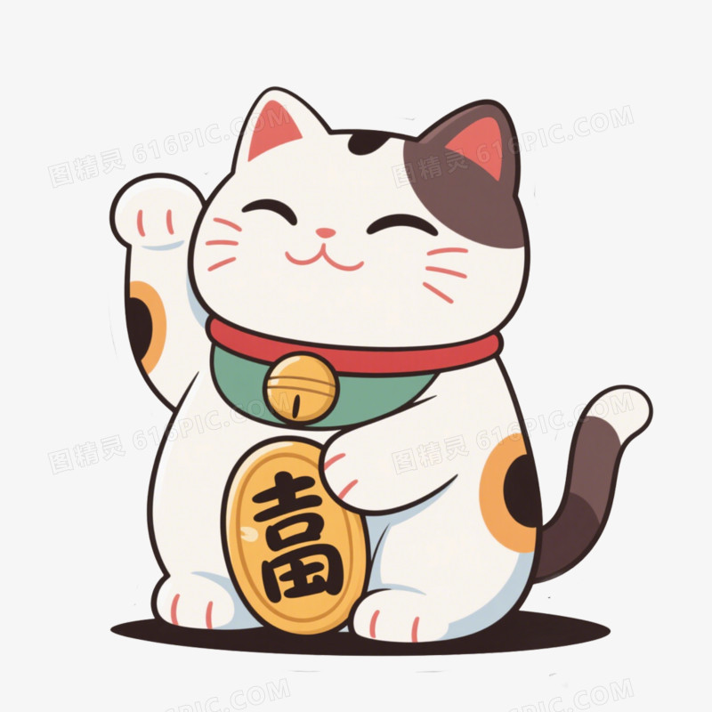 日本文化招财猫免抠元素