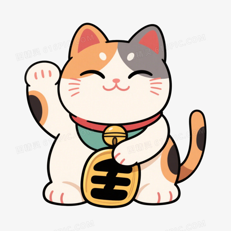日本文化招财猫免抠元素