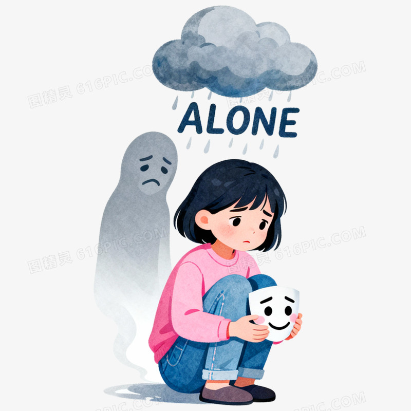 卡通手绘心理健康免抠元素