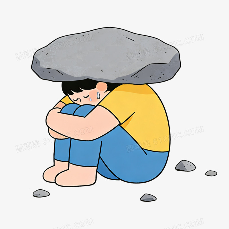 扁平风心理压力大免抠元素