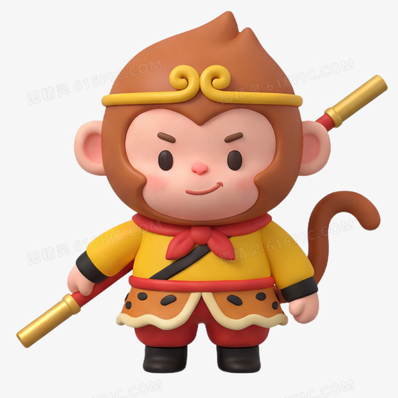 3DQ版风格孙悟空免抠元素