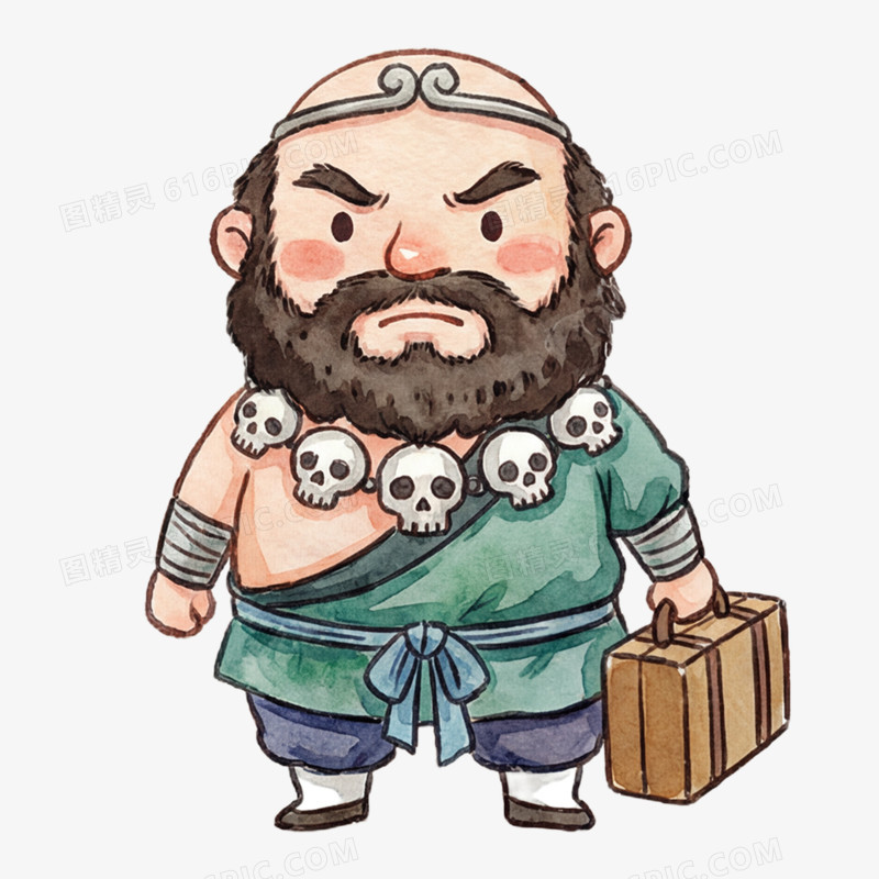 Q版水彩风格沙和尚免抠元素