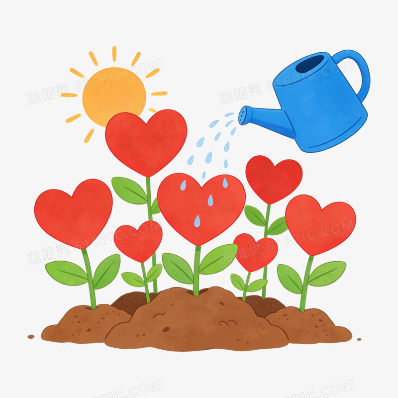 扁平风爱心关爱心理免抠元素
