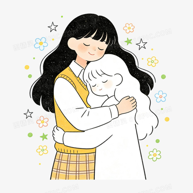 扁平风关爱心理健康免抠元素