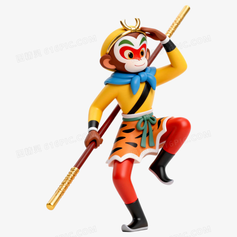 3D风格孙悟空免抠元素