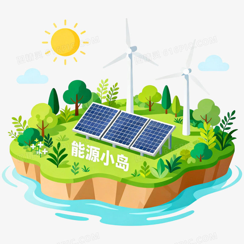 卡通手绘绿色环保免抠元素