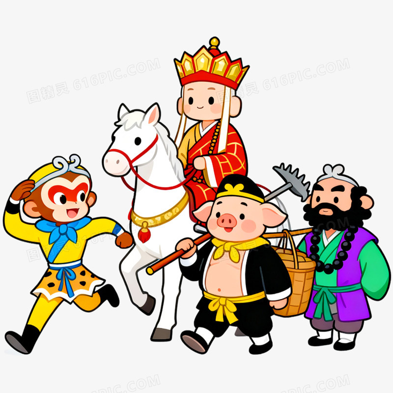 卡通手绘西游记人物免抠元素