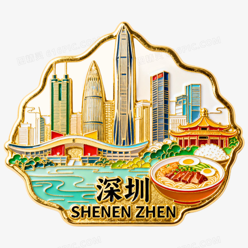 创意文创产品深圳冰箱贴免抠元素