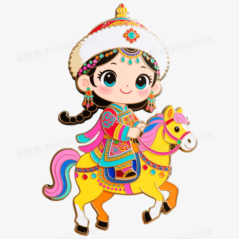 创意文创产品马年冰箱贴免抠元素