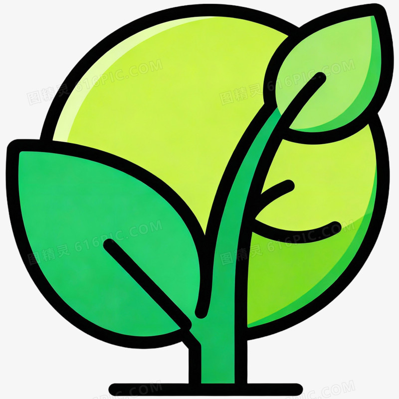 卡通手绘绿色环保图标免抠元素