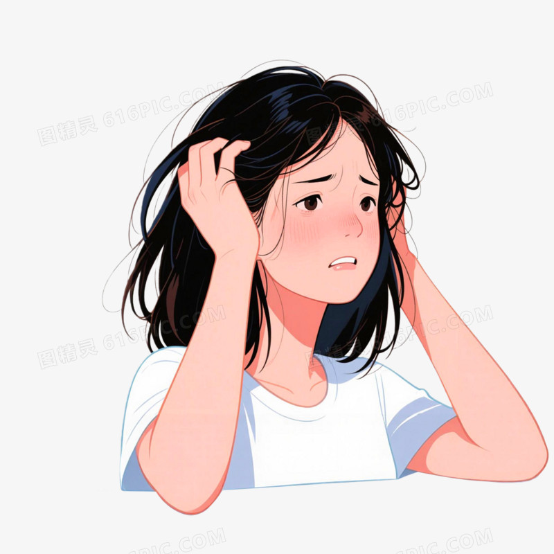 手绘插画风格心理健康免抠元素