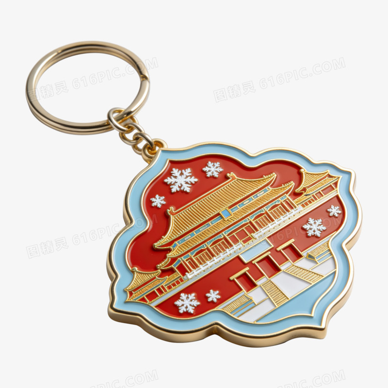 实拍风故宫文创钥匙扣免抠元素
