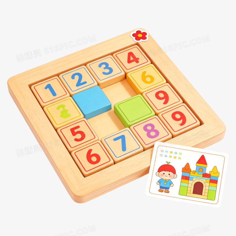 卡通儿童益智类玩具华容道免抠元素