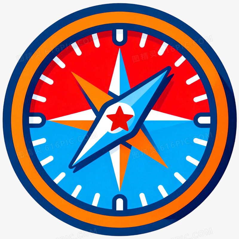 卡通手绘指南针免抠元素