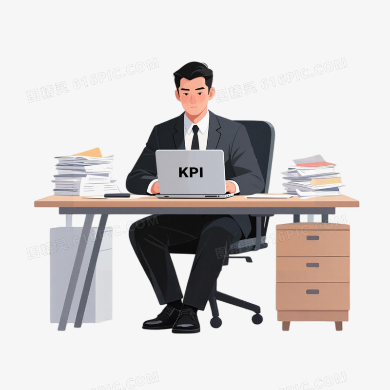 手绘插画风格压力免抠元素