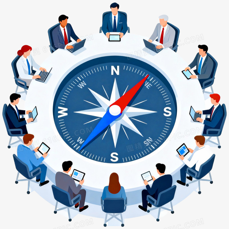 卡通手绘指南针免抠元素