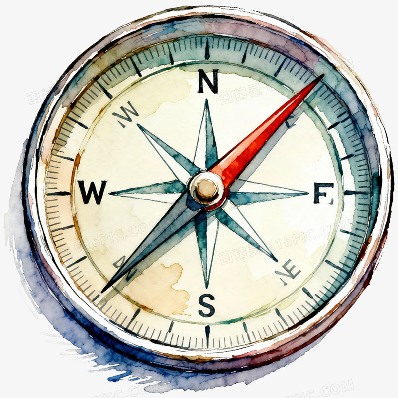 卡通手绘指南针免抠元素