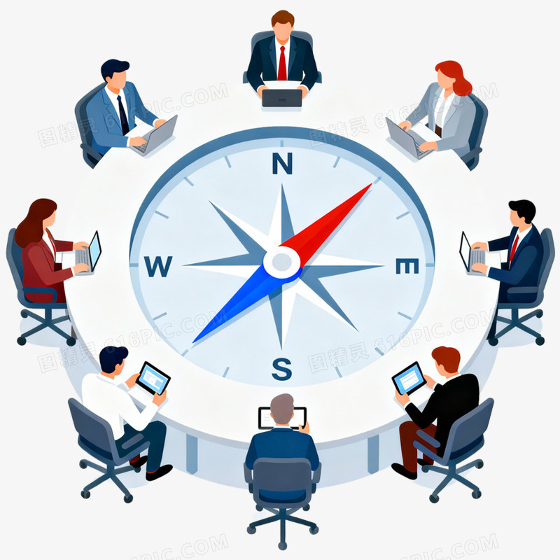 卡通手绘指南针免抠元素