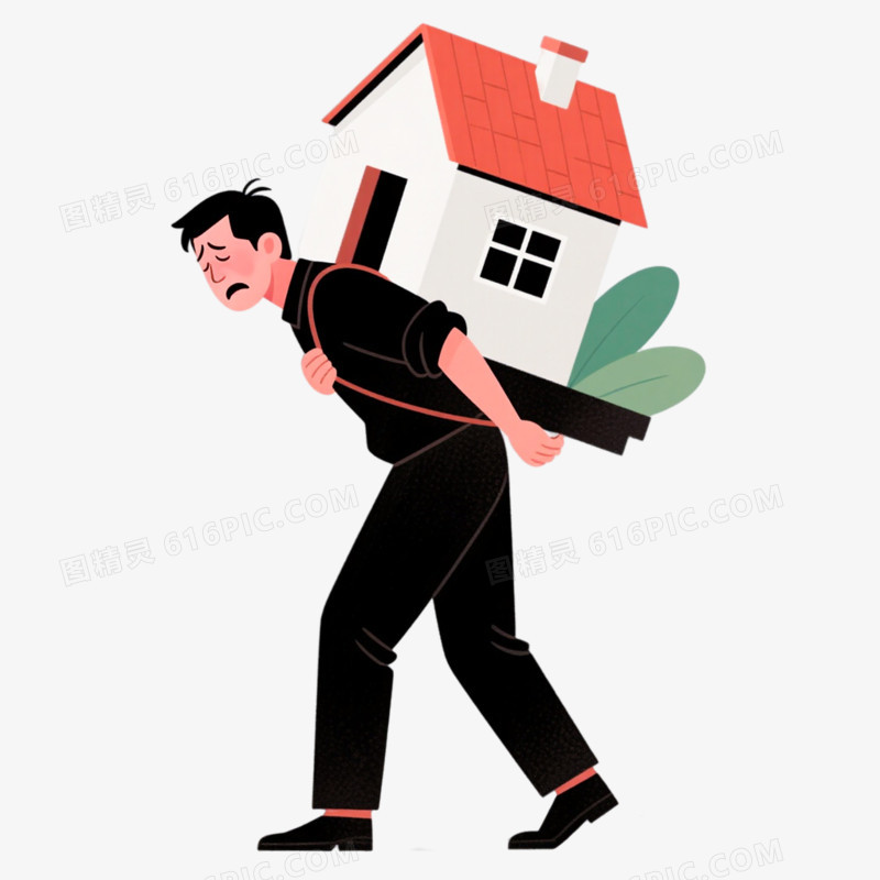 手绘插画风格压力免抠元素