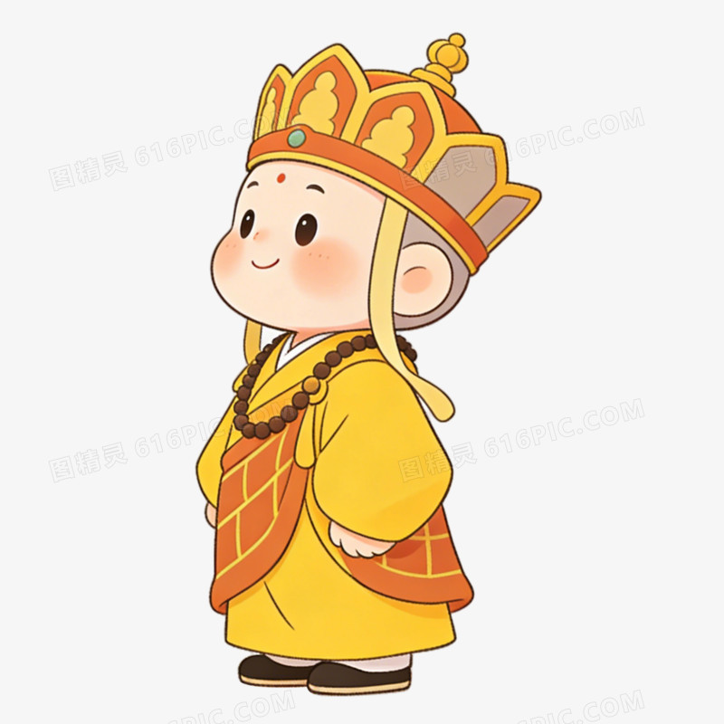 手绘插画风格西游记唐僧免抠元素