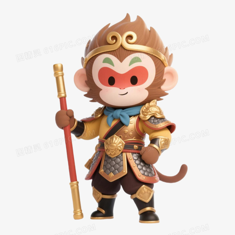 手绘插画风格西游记孙悟空免抠元素