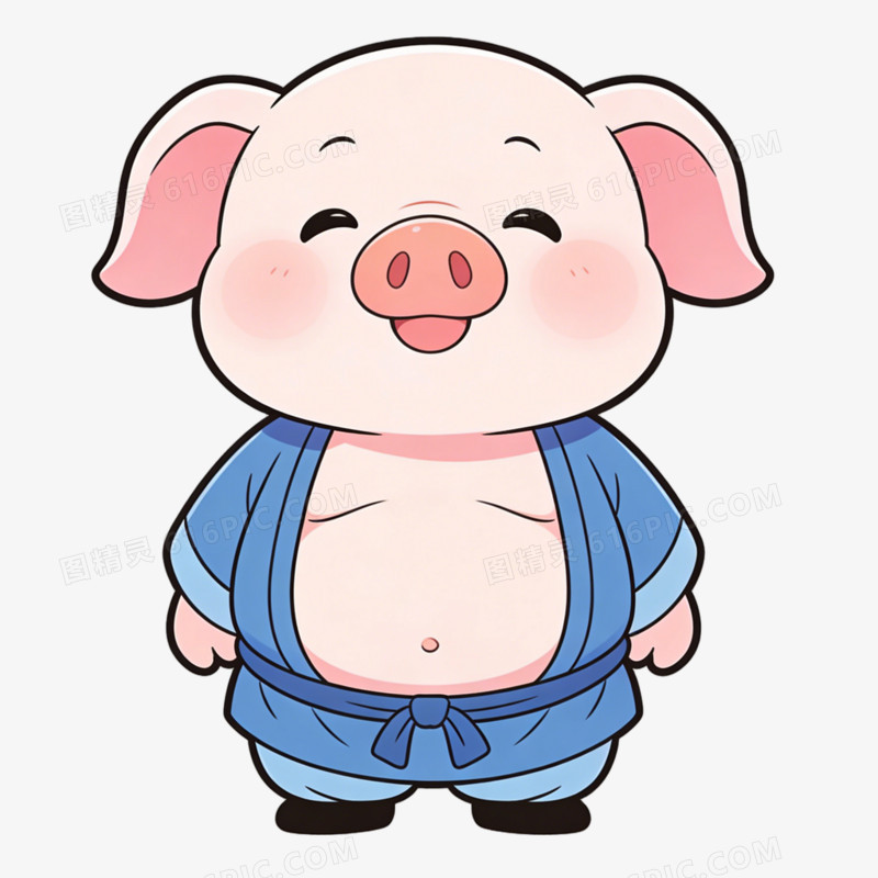 手绘插画风格西游记猪八戒免抠元素