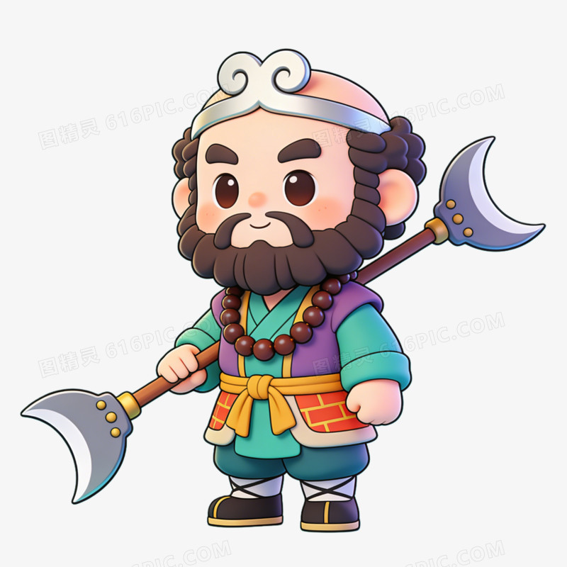 手绘插画风格西游记沙僧免抠元素