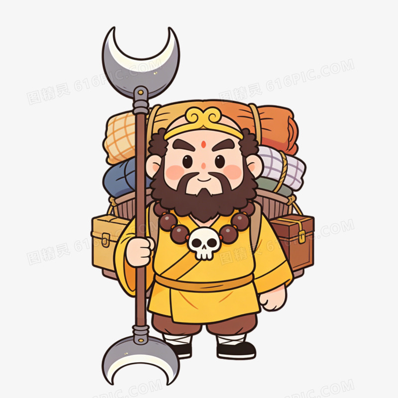 手绘插画风格西游记沙僧免抠元素