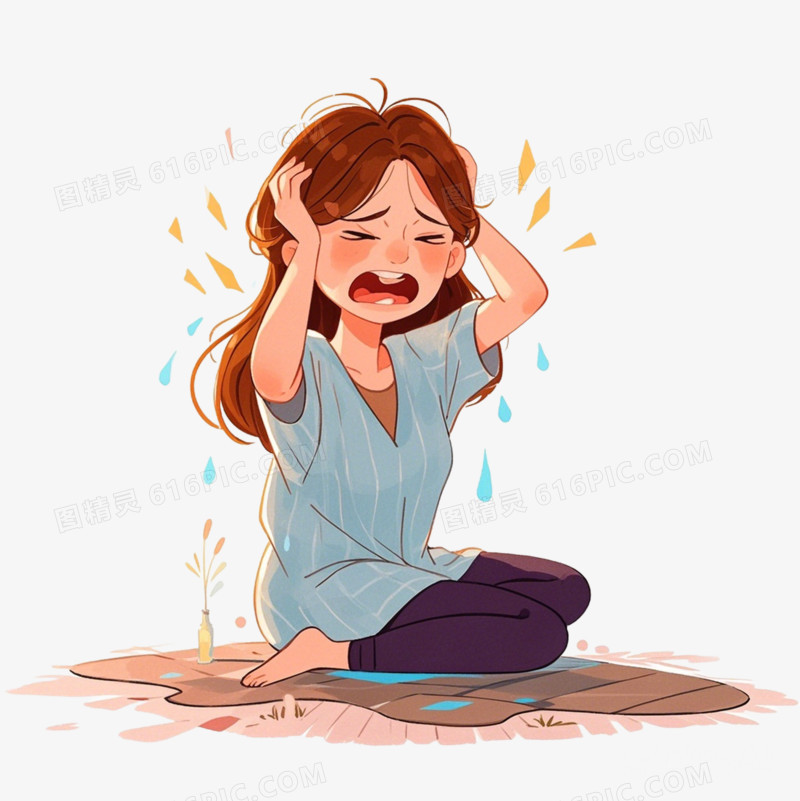 彩色卡通心理健康免抠元素