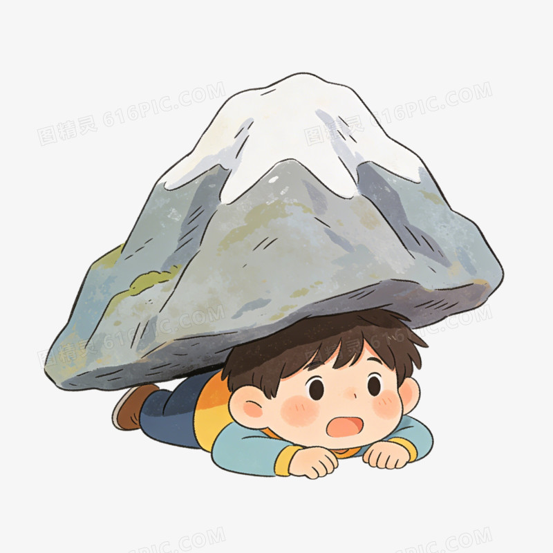 彩色卡通心理健康压力免抠元素