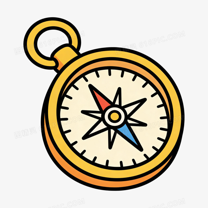 卡通手绘指南针免抠元素