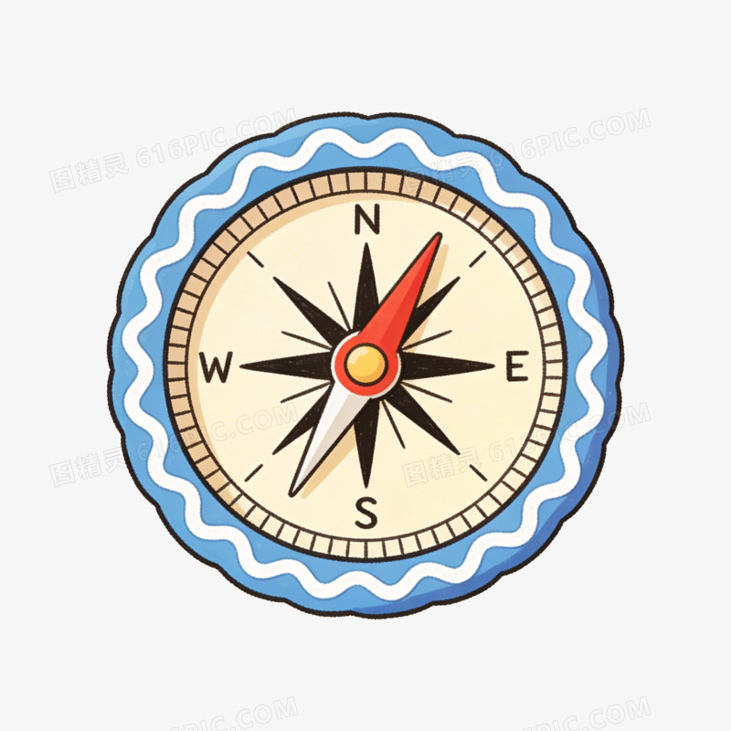卡通手绘指南针免抠元素