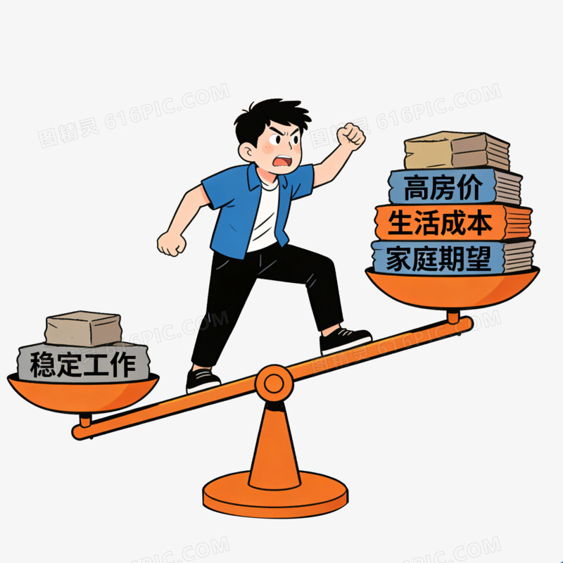 卡通手绘生活压力秤免抠元素