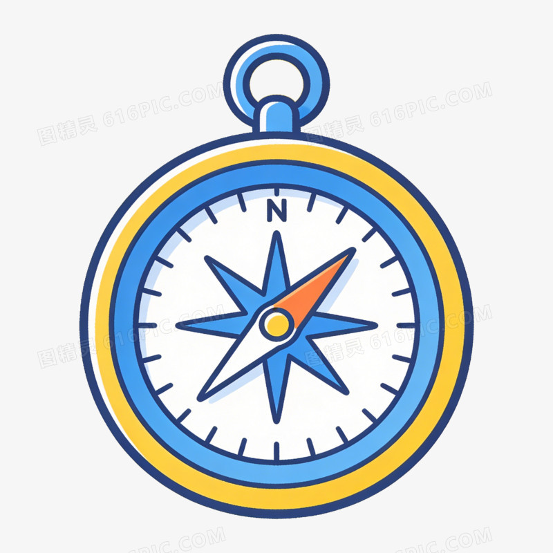 卡通手绘指南针免抠元素