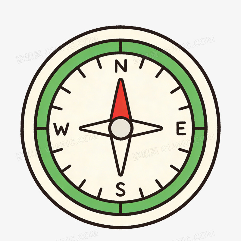 卡通手绘指南针免抠元素