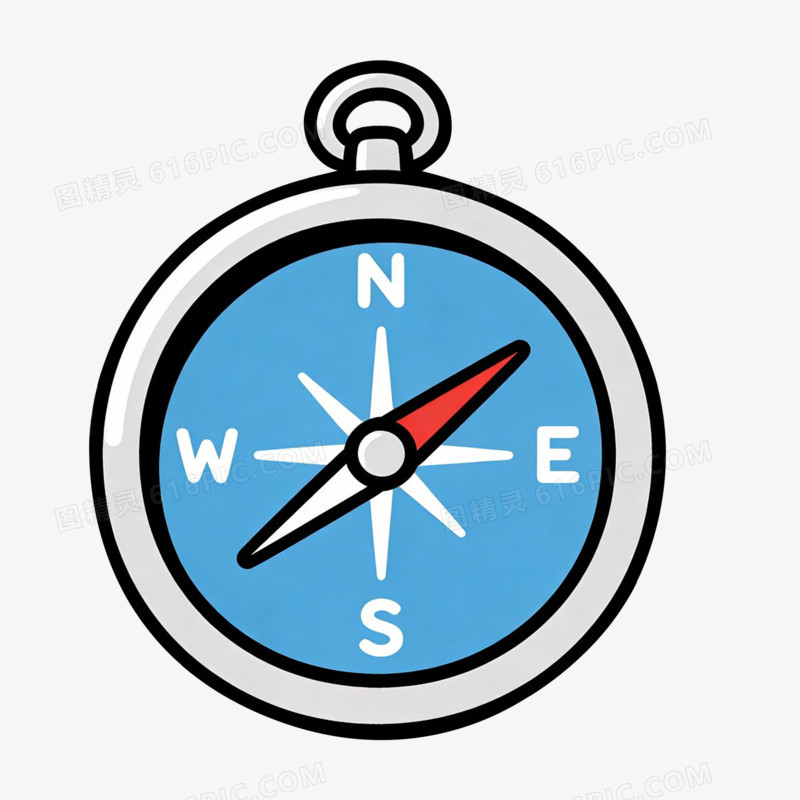 卡通手绘指南针免抠元素