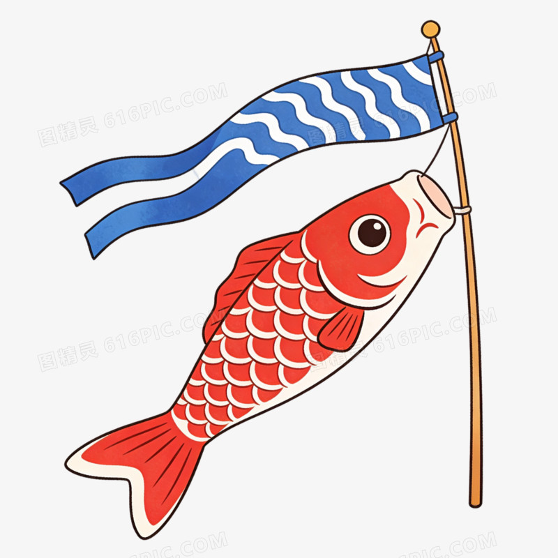 卡通风日本鱼棋文化免抠元素