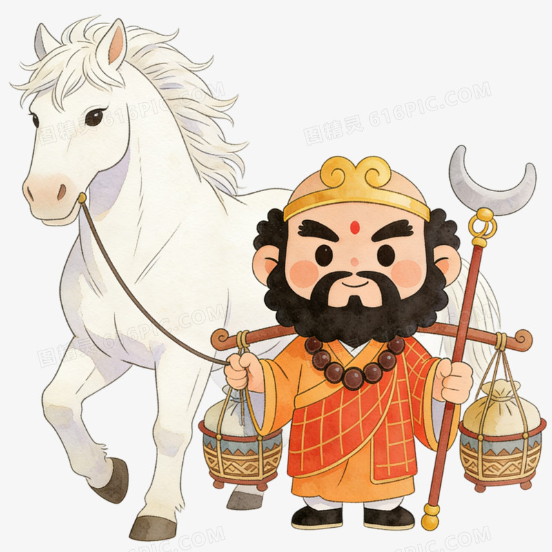 卡通风西游记师徒四人人物免抠元素