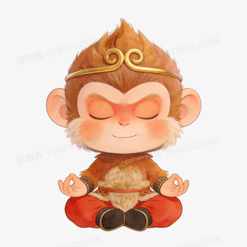 卡通风西游记师徒四人人物免抠元素