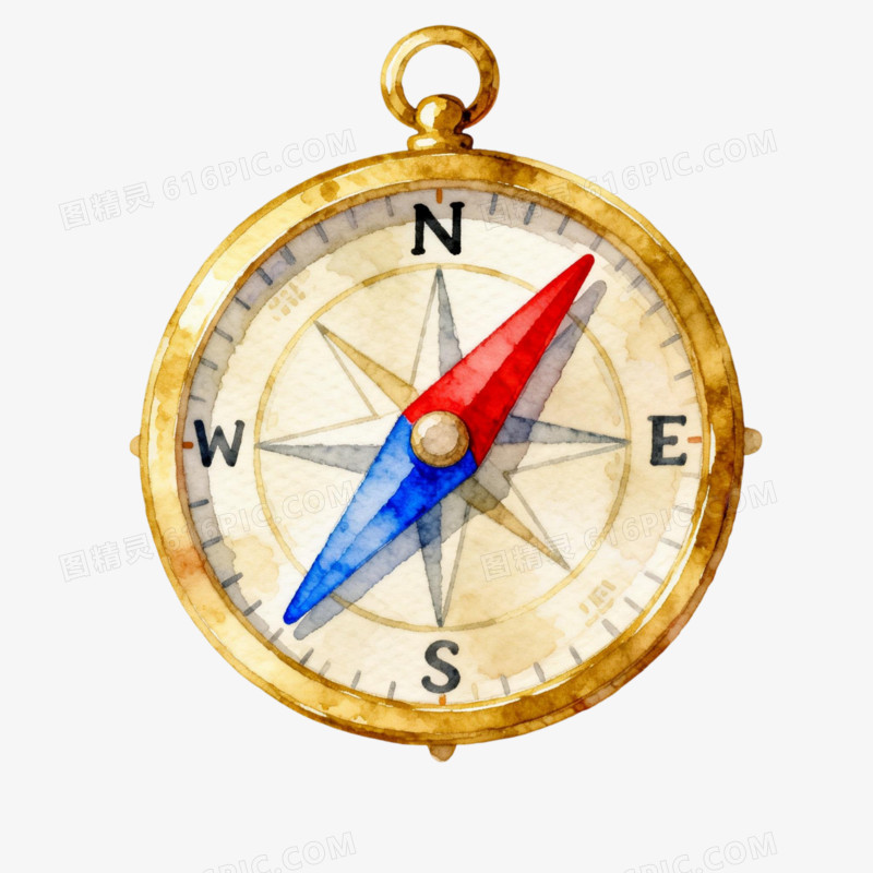 卡通手绘指南针免抠元素