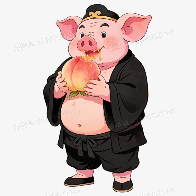 卡通风西游记师徒四人人物免抠元素