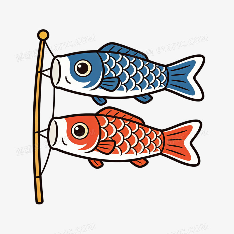 卡通风日本鱼棋免抠元素