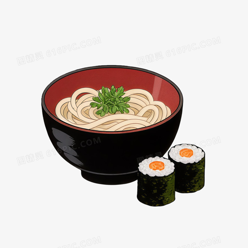 日系食品面条ai免抠元素