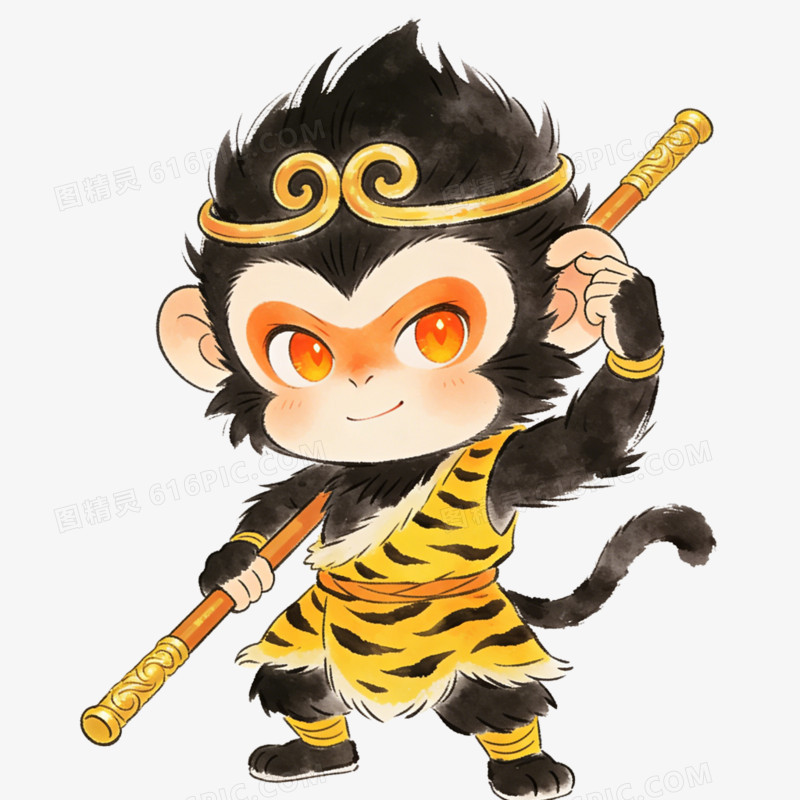 3D插画风西游记 孙悟空免抠元素